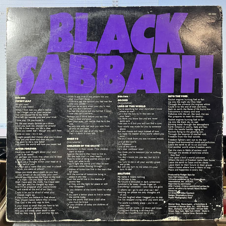 Black Sabbath - Master Of Reality (VINYL) | Good Plus (G+) Very Good (VG)-