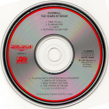 Overkill - The Years Of Decay (CD) | Good Plus (G+) Excellent (EX)-