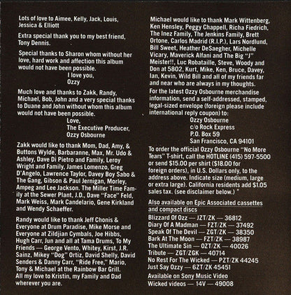Ozzy Osbourne - No More Tears (CD) | Near Mint- (NM-)-