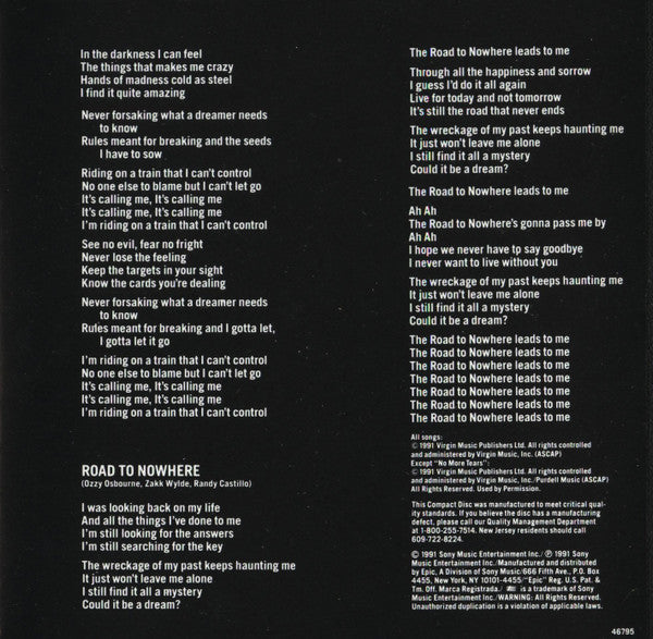 Ozzy Osbourne - No More Tears (CD) | Near Mint- (NM-)-