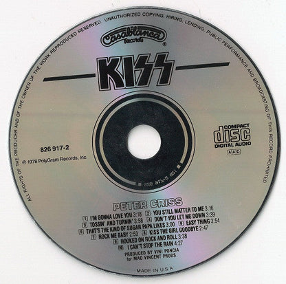 Kiss - Peter Criss (CD) | Near Mint (NM) Near Mint (NM)-