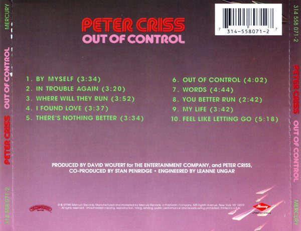Out Of Control (CD) | Near Mint (NM) Near Mint (NM)-
