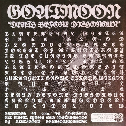 Goatmoon - Death Before Dishonour (VINYL) | Near Mint (NM or M-) Near Mint (NM)-