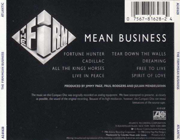 The Firm (7) - Mean Business (CD) | Near Mint (NM) Excellent (EX)-