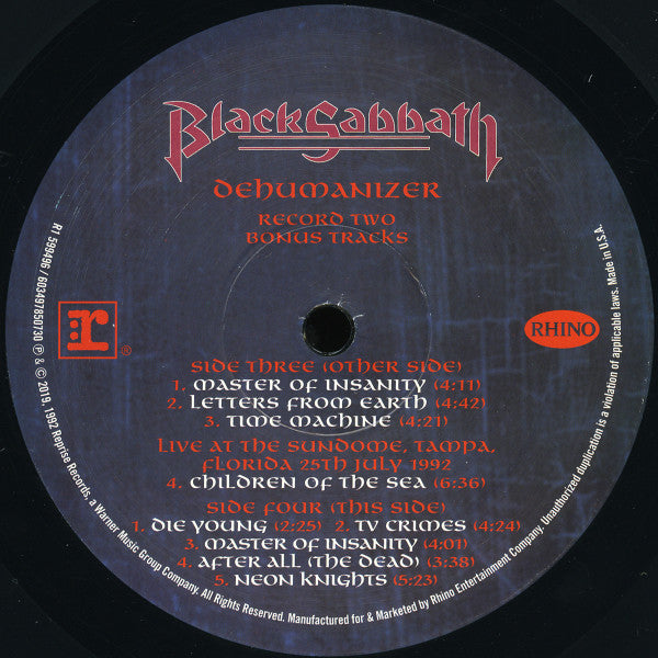 Black Sabbath - Dehumanizer (2xVINYL) | Near Mint (NM) Near Mint (NM)-