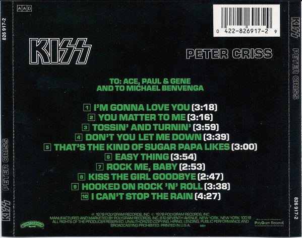 Kiss - Peter Criss (CD) | Near Mint (NM) Near Mint (NM)-