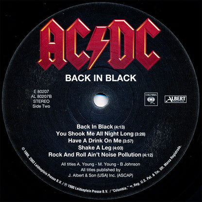 AC/DC - Back In Black (VINYL) | Near Mint (NM) Near Mint (NM)-