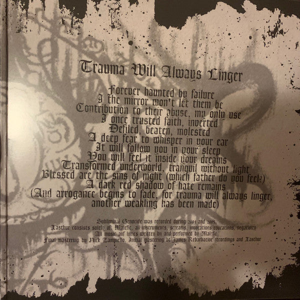 Xasthur - Subliminal Genocide (2xVINYL) | Near Mint (NM) Mint (M)-