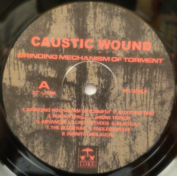 Caustic Wound - Grinding Mechanism of Torment (VINYL LP PROFOUND LORE PFL-328LP 2025) | USED Near Mint (NM or M-) Excellent+ (EX+)-