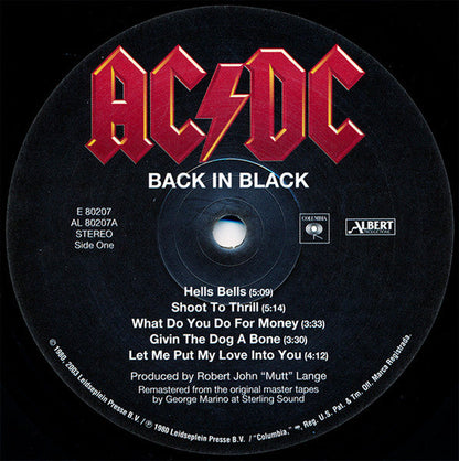AC/DC - Back In Black (VINYL) | Near Mint (NM) Near Mint (NM)-