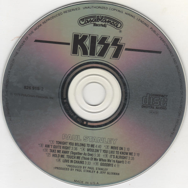 Kiss - Paul Stanley (CD) | Near Mint (NM) Near Mint (NM)-
