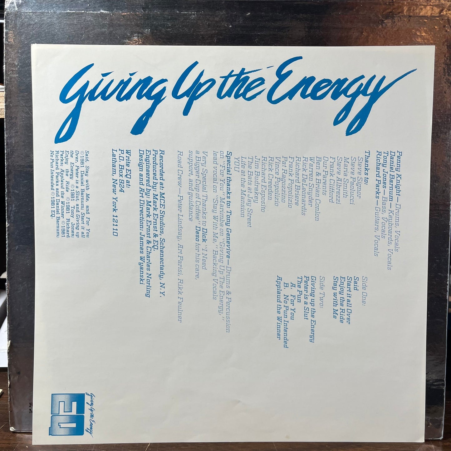 Giving Up The Energy (VINYL) | Near Mint (NM) Excellent (EX)-
