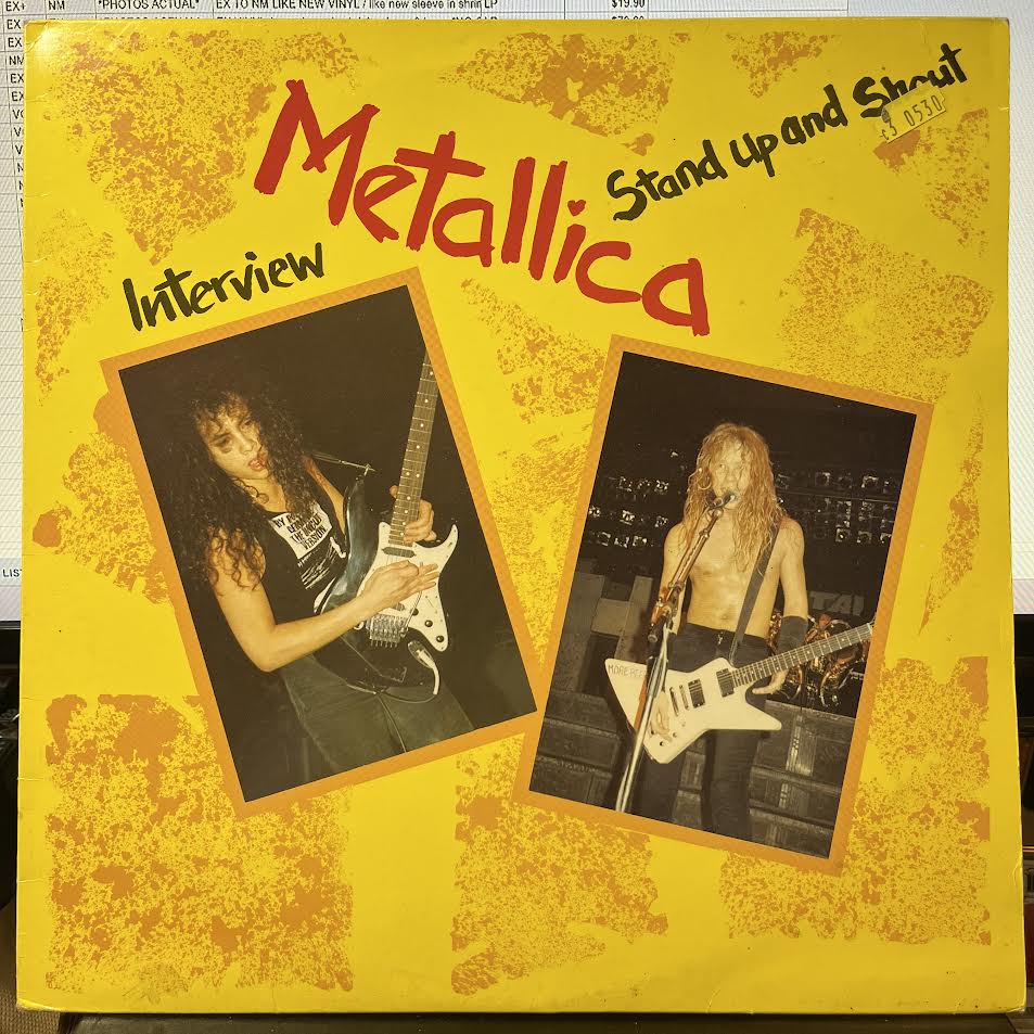 Metallica - Stand Up And Shout - A Metallica Interview ( YELLOW VINYL) | Near Mint (NM) Excellent+ (EX+)-