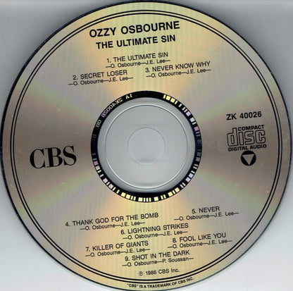 Ozzy Osbourne - The Ultimate Sin (CD) | Near Mint (NM) Near Mint (NM)-