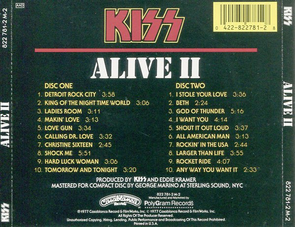 Kiss - Alive II (2xCD) | Near Mint (NM) Near Mint (NM)-