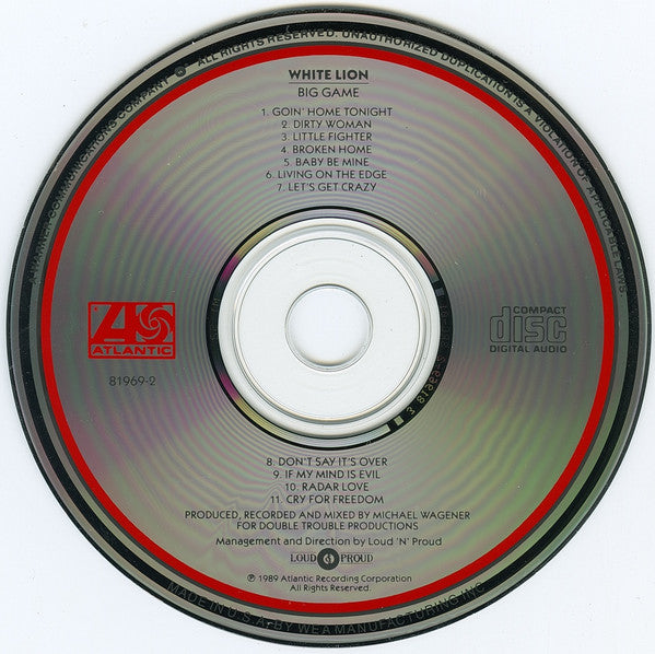 White Lion - Big Game (CD) | Near Mint (NM) Near Mint (NM)-