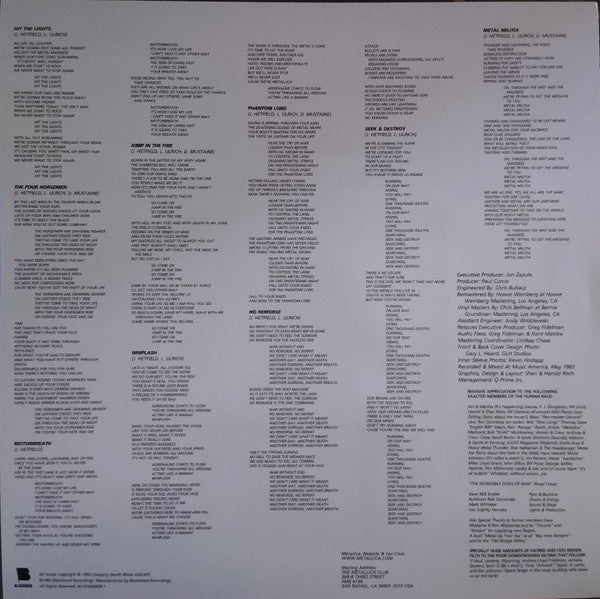Metallica - Kill 'Em All (VINYL) | Near Mint (NM) Mint (M)-