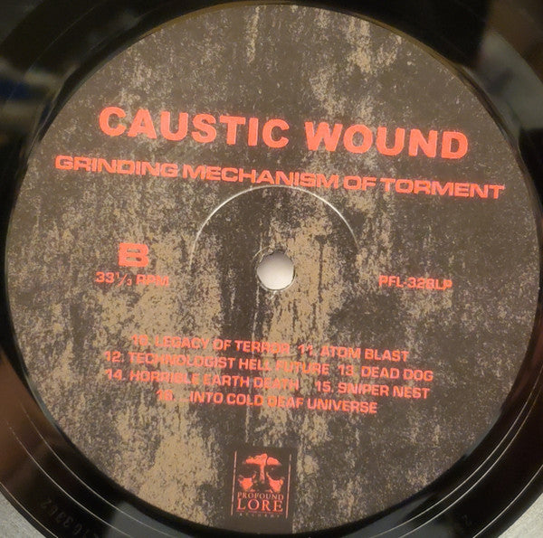 Caustic Wound - Grinding Mechanism of Torment (VINYL LP PROFOUND LORE PFL-328LP 2025) | USED Near Mint (NM or M-) Excellent+ (EX+)-