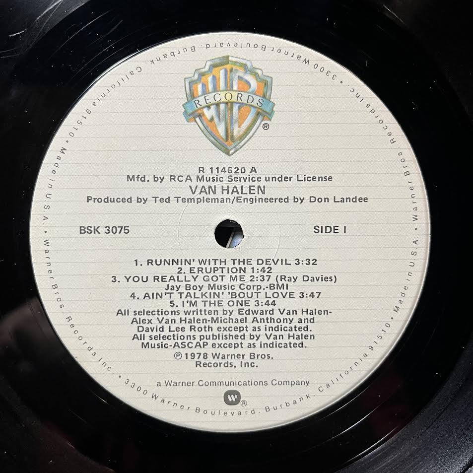 Van Halen - Van Halen (VINYL) | Very Good Plus Plus (VG++)-