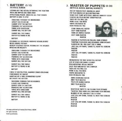 Metallica - Master Of Puppets (CD) | Very Good Plus (VG+)-