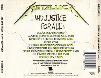 Metallica - ...And Justice For All (CD) | Very Good (VG) Very Good Plus (VG+)-