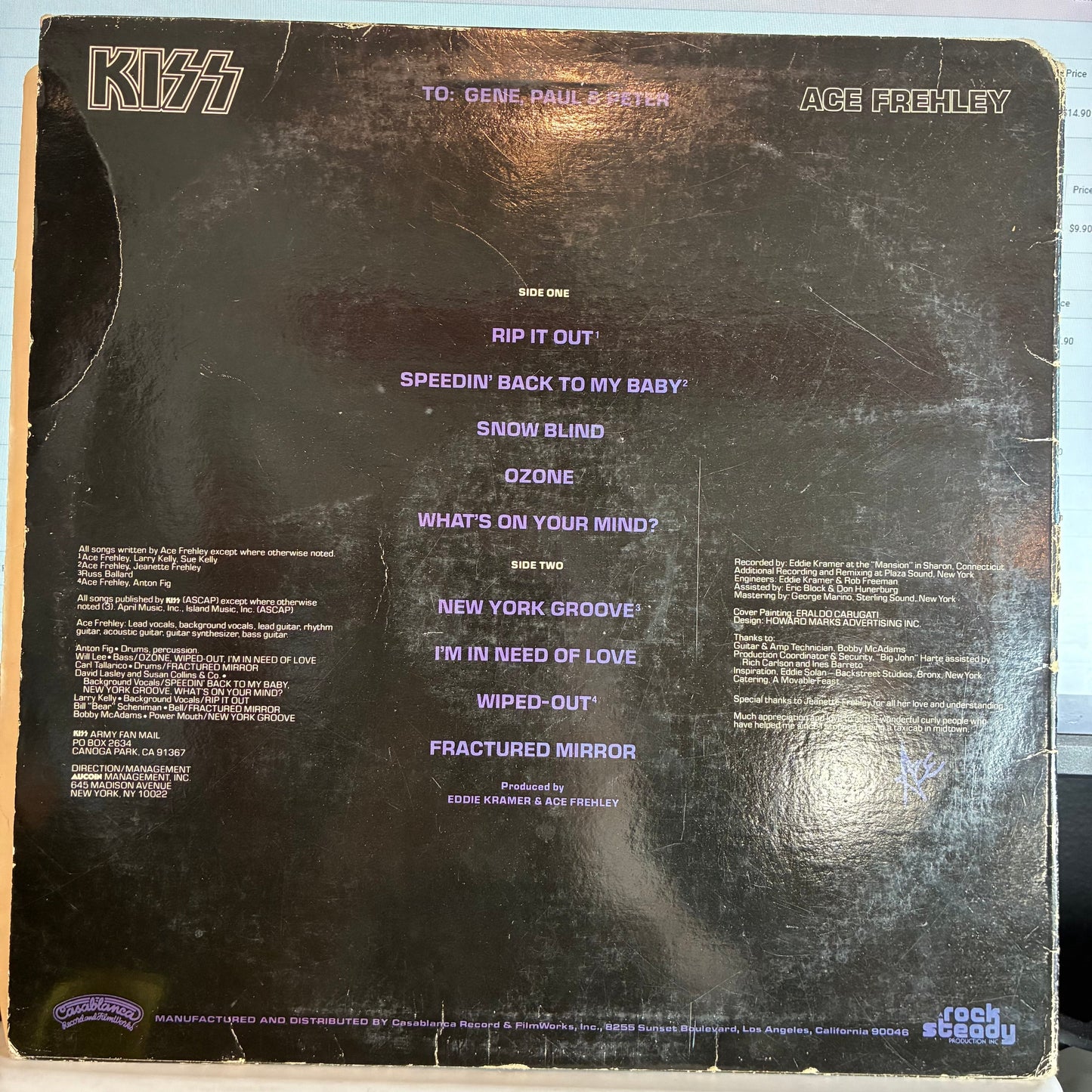 Kiss - Ace Frehley (VINYL) *WITH POSTER* | Very Good (VG) Very Good (VG)-