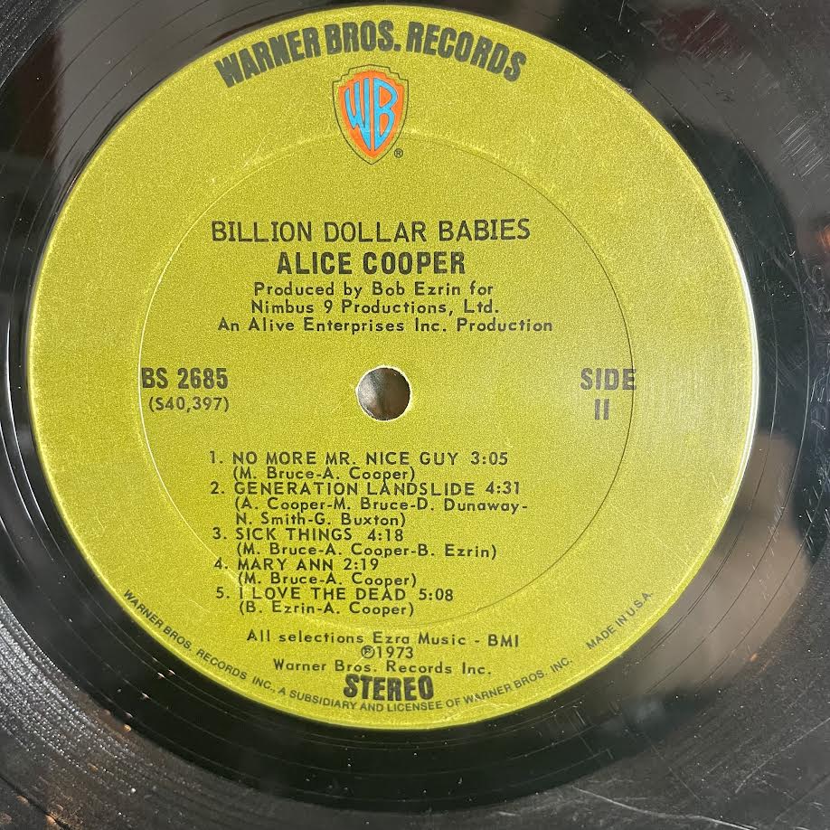 Alice Cooper - Billion Dollar Babies (VINYL) | Very Good (VG) Very Good Plus (VG+)-