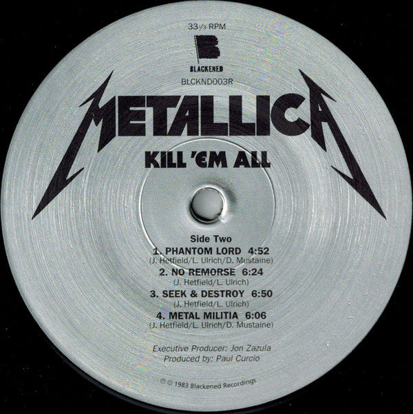Metallica - Kill 'Em All (VINYL LP Blackened BLCKND003R) | NEW Mint (M) Mint (M)-