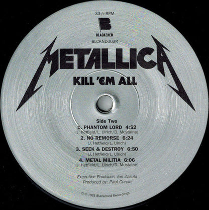 Metallica - Kill 'Em All (VINYL LP Blackened BLCKND003R) | NEW Mint (M) Mint (M)-