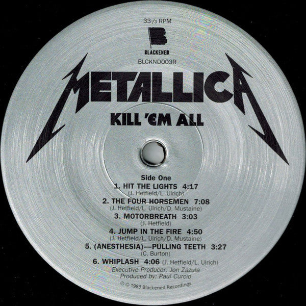 Metallica - Kill 'Em All (VINYL LP Blackened BLCKND003R) | NEW Mint (M) Mint (M)-