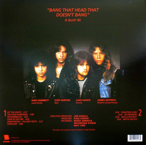Metallica Kill 'Em All Blackened LP, Album, RE, RM Mint (M) Mint (M)-