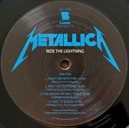 Metallica Ride The Lightning Blackened LP, Album, RE, RM Mint (M) Mint (M)-