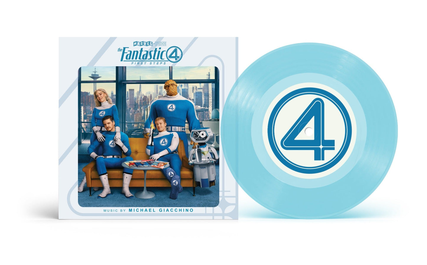 Michael Giacchino/Andrea Datzman - The Fantastic Four: First Steps Main Theme / Let Us Be Devoured [Blue 7" Single] | Mint (M) Mint (M)-