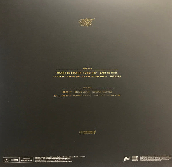 Michael Jackson Thriller Mobile Fidelity Sound Lab, Epic, MJJ Productions LP, Album, Ltd, Num, RE, RM, S/Edition, 180 Mint (M) Mint (M)-
