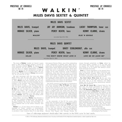 Miles Davis All Stars - Walkin' (Original Jazz Classics Series) (180g VINYL) | Mint (M) Mint (M)-