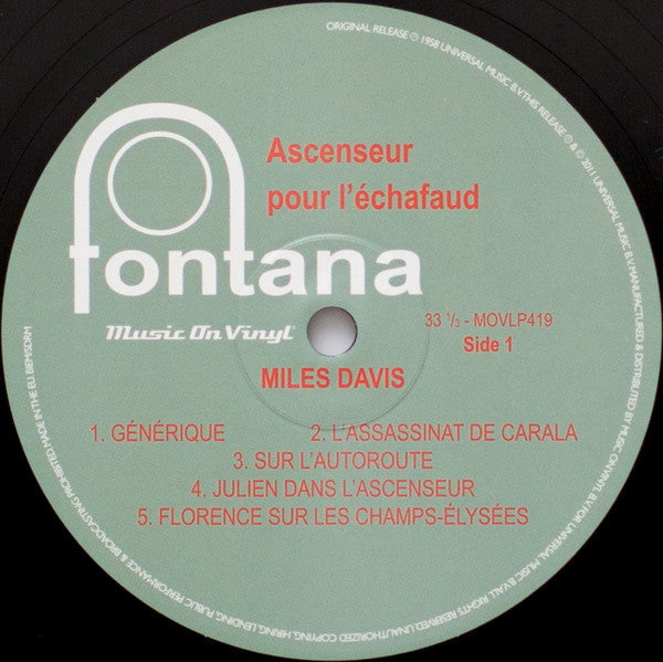 Miles Davis - Ascenseur Pour L'Échafaud (Lift To The Scaffold) | Mint (M) Mint (M)-
