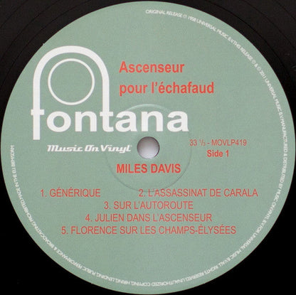 Miles Davis - Ascenseur Pour L'Échafaud (Lift To The Scaffold) | Mint (M) Mint (M)-
