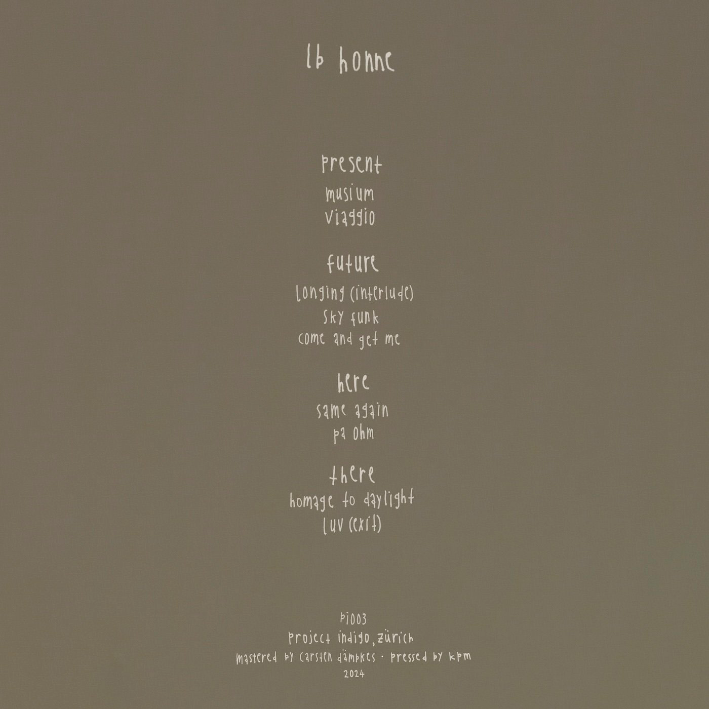Lb Honne - (PRESALE LATE AUGUST) present future / here there (2xVINYL) | NEW Mint (M) Mint (M)-