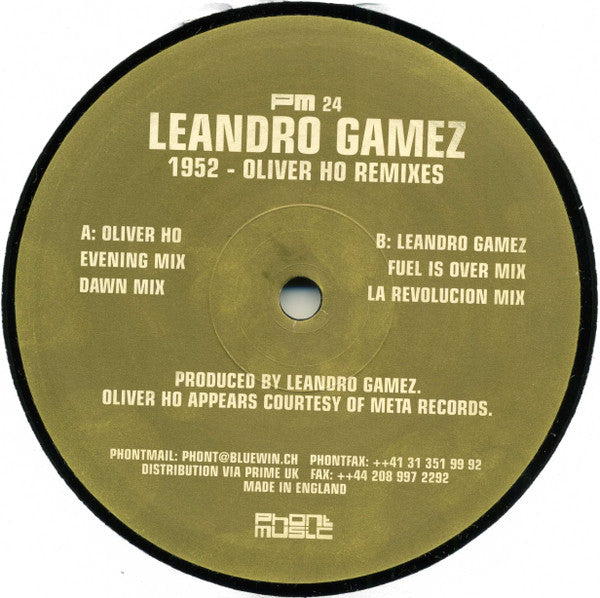 Leandro Gamez - 1952 (Oliver Ho Remixes) | Very Good Plus (VG+) Generic-