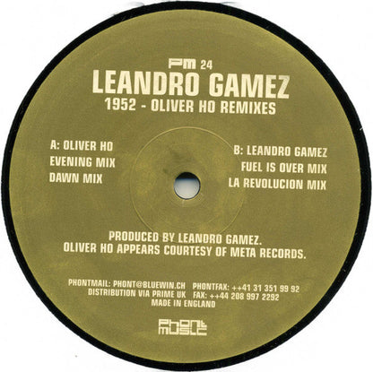 Leandro Gamez - 1952 (Oliver Ho Remixes) | Very Good Plus (VG+) Generic-