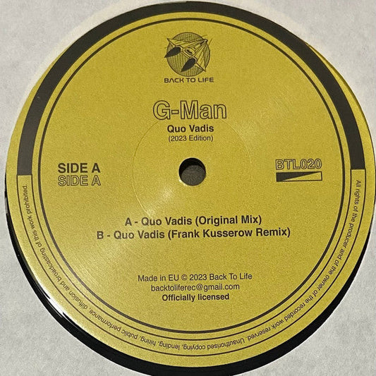 G-Man - Quo Vadis (VINYL) | Mint (M) Generic-