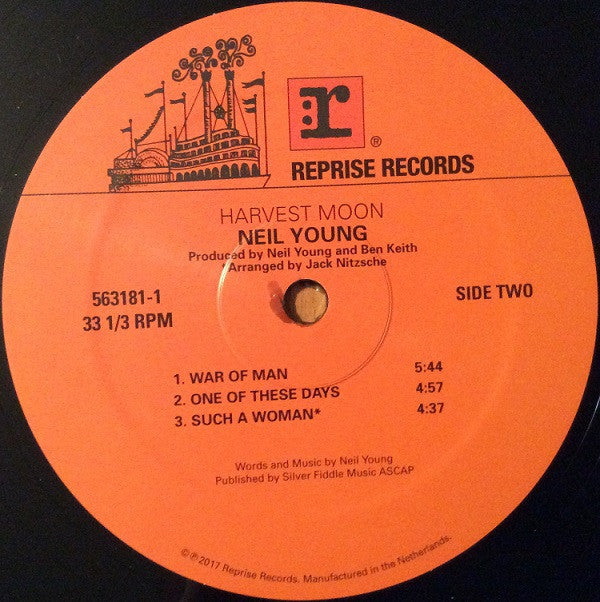 Neil Young Harvest Moon Reprise Records LP + LP, S/Sided, Etch + Album, RSD, RE Mint (M) Mint (M)-