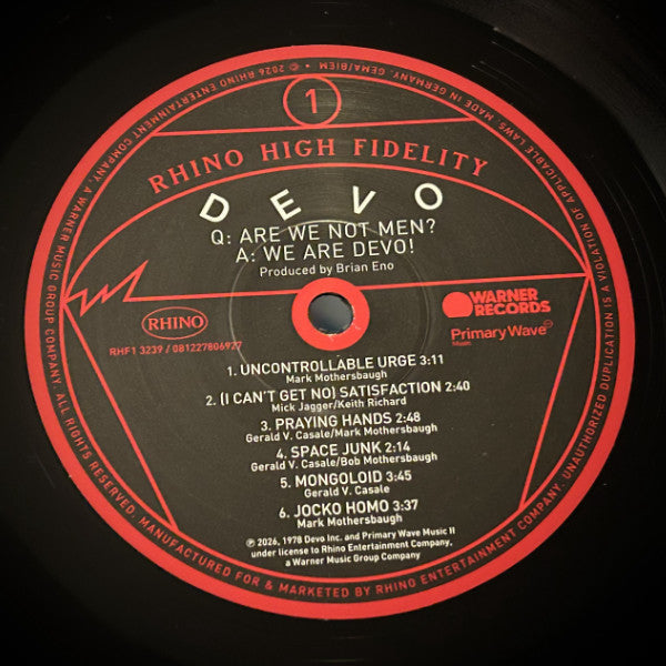 Devo - Are We Not Men? A: We Are Devo! (Hi-Fidelity VINYL) |-