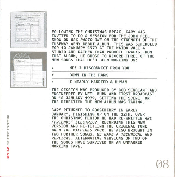 Replicas (The First Recordings)(CD) | Mint (M) Mint (M)-