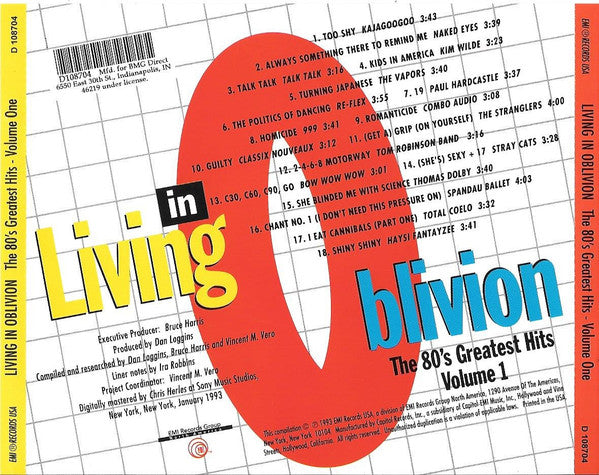 Living In Oblivion (The 80's Greatest Hits: Volume 1)(CD) | Mint (M) Mint (M)-