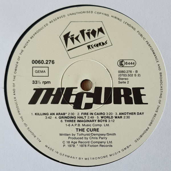 The Cure - Boys Don't Cry (PROMO VINYL) | Mint (M) Mint (M)-