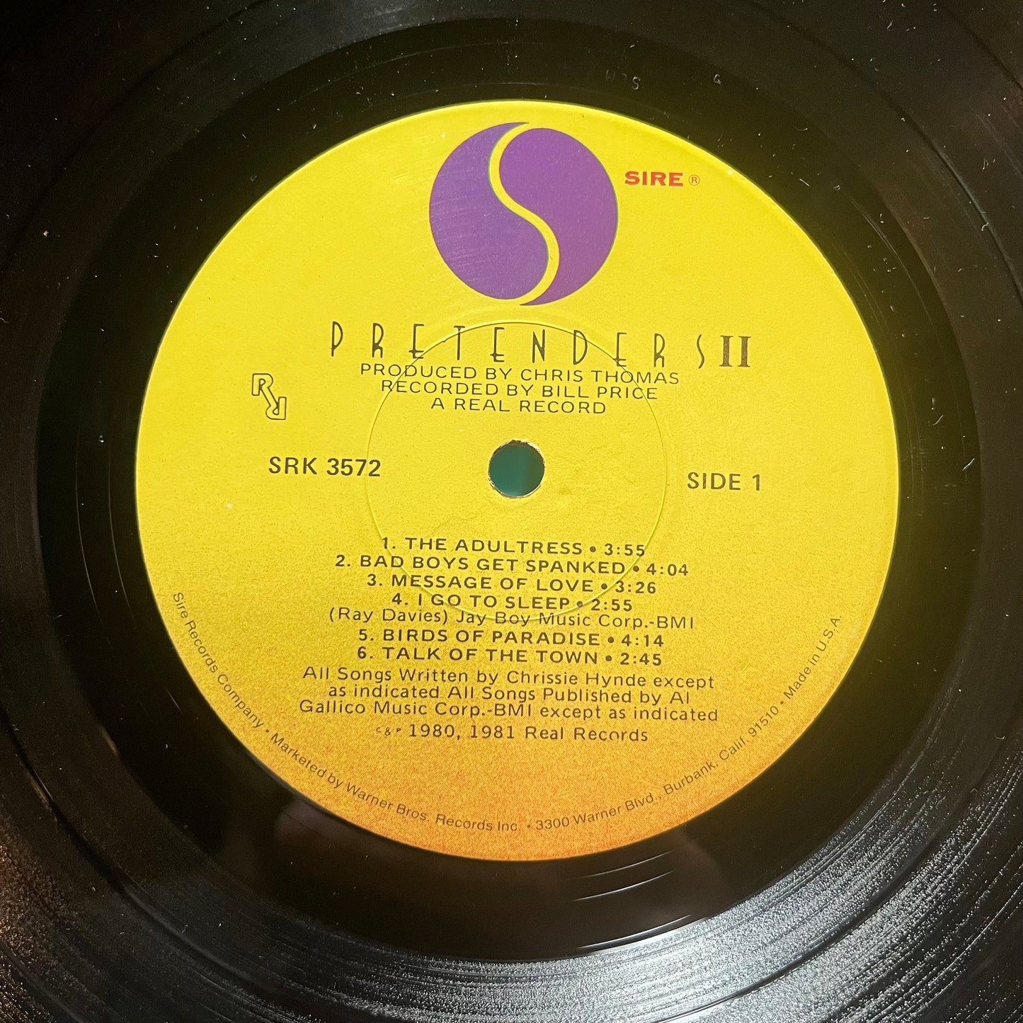 The Pretenders - Pretenders II (VINYL LP SIRE SRK 3572 1981) | Excellent+ (EX+) Very Good Plus (VG+)-