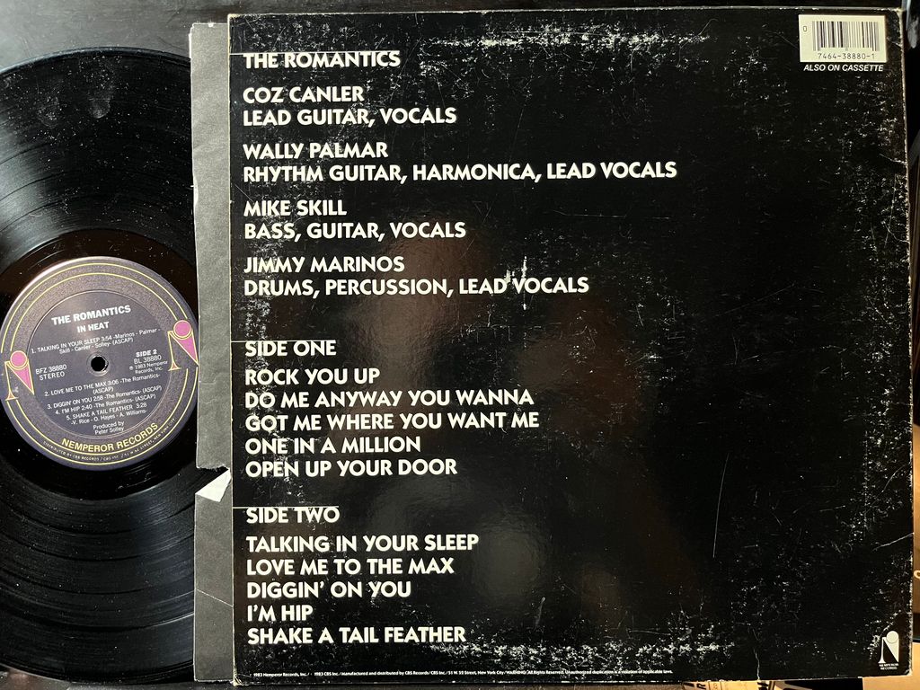 The Romantics - In Heat (VINYL) | Near Mint (NM or M-) Very Good Plus (VG+)-