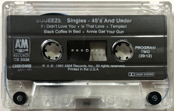 Squeeze (2) - Singles - 45's And Under *CASSETTE* | Near Mint (NM) Near Mint (NM)-