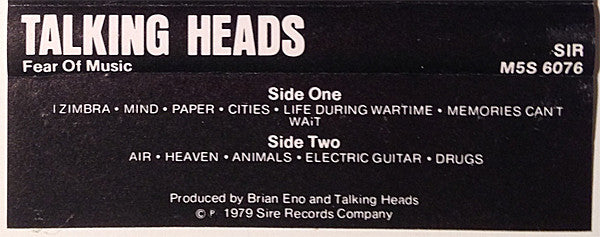 Talking Heads - Fear Of Music *CASSETTE* | Near Mint (NM) Near Mint (NM)-